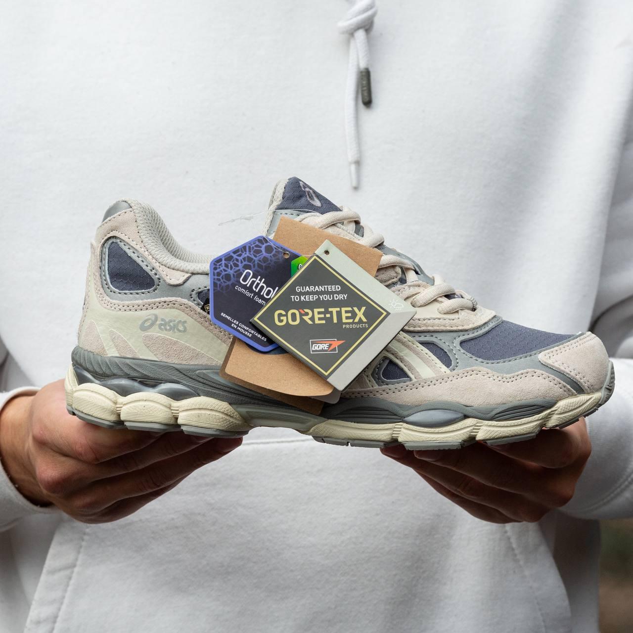 Чоловічі спортивні кросівки Asics GEL-NYC Gore-Tex Beige (бежеві) модні демі кроси 1898 Асикс vkross