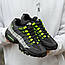 Чоловічі кросівки Nike AIR MAX 95 Black (чорно-сірі із зеленим) спортивні кроси 1951 Найк vkross, фото 4