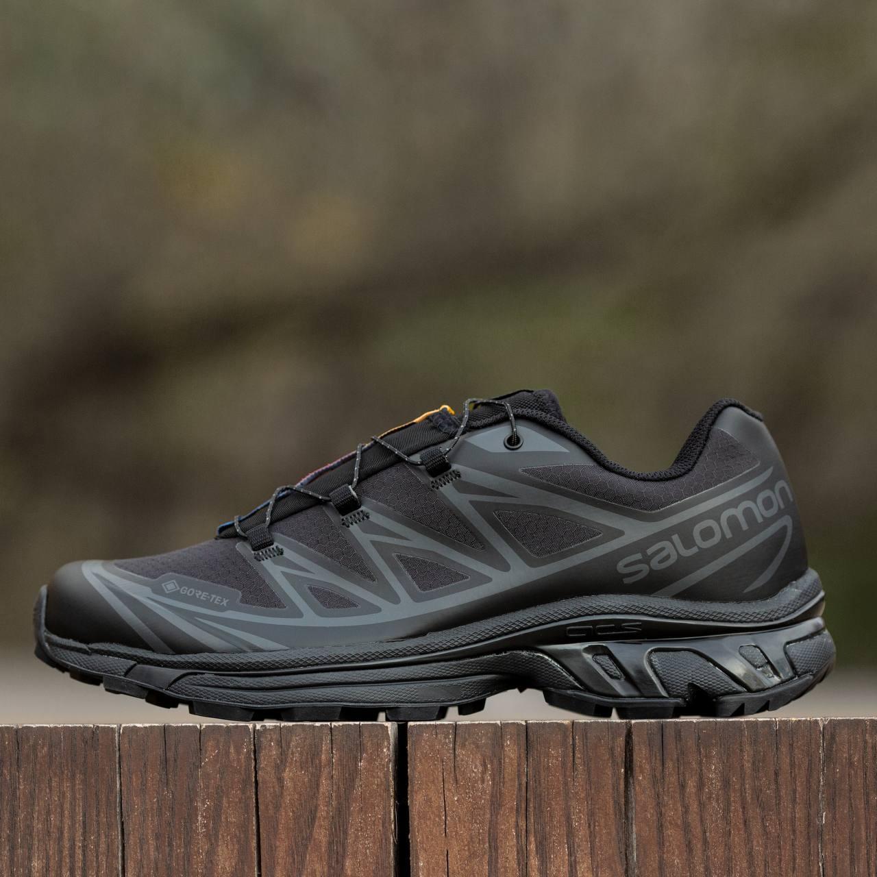 Чоловічі спортивні кросівки Salomon XT-6 Gore-Tex All Black (чорні) повсякденні кроси 1910 Саломон vkross