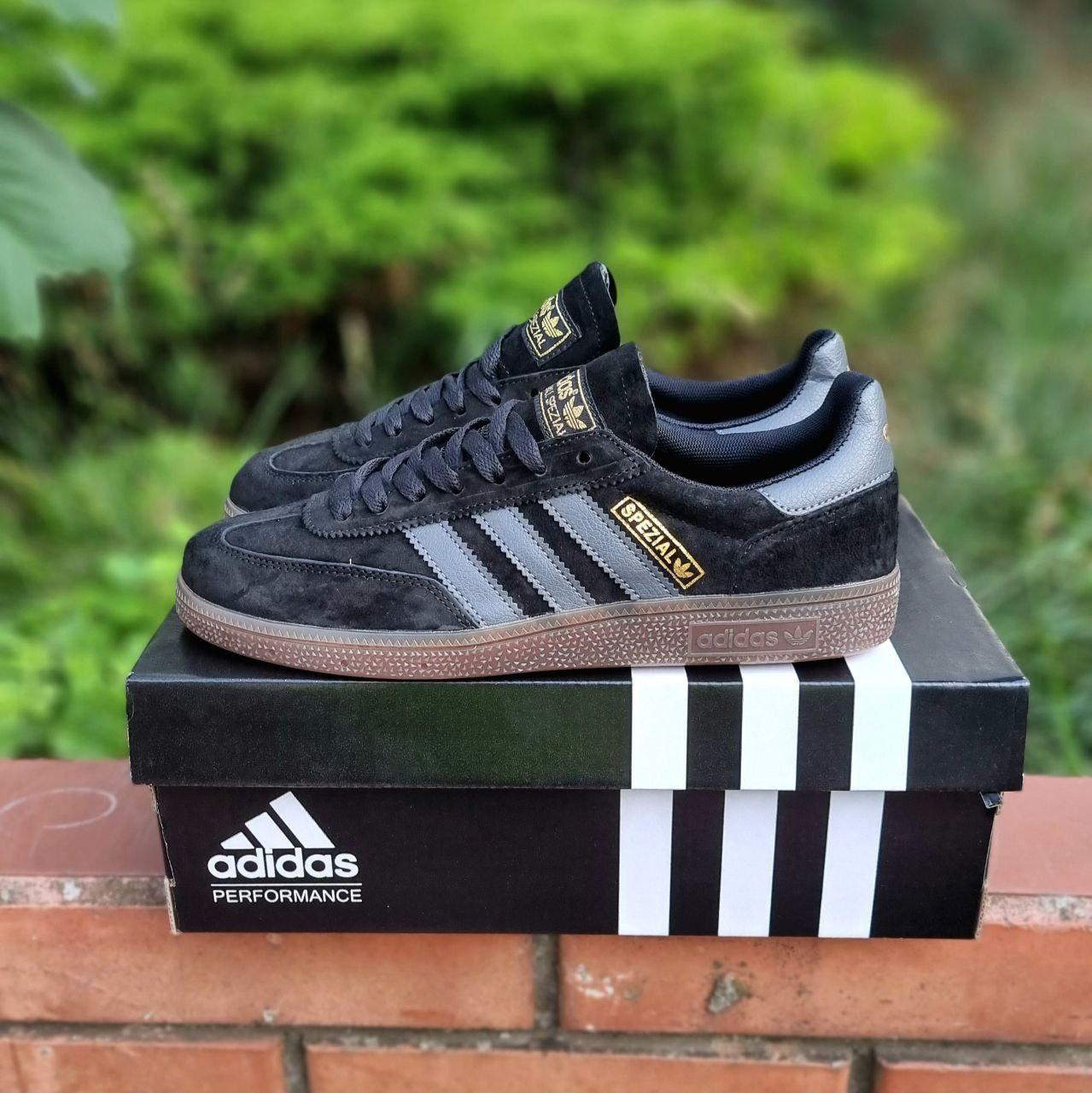 Чоловічі кросівки Adidas Spezial (чорні із сірим) стильні повсякденні кроси 01156 Адідас vkross