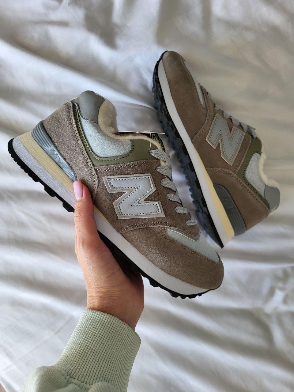 Жіночі зимові кросівки New Balance 574 Gray (сірі) повсякденні замшеві кроси 482 Нью Беленс vkross