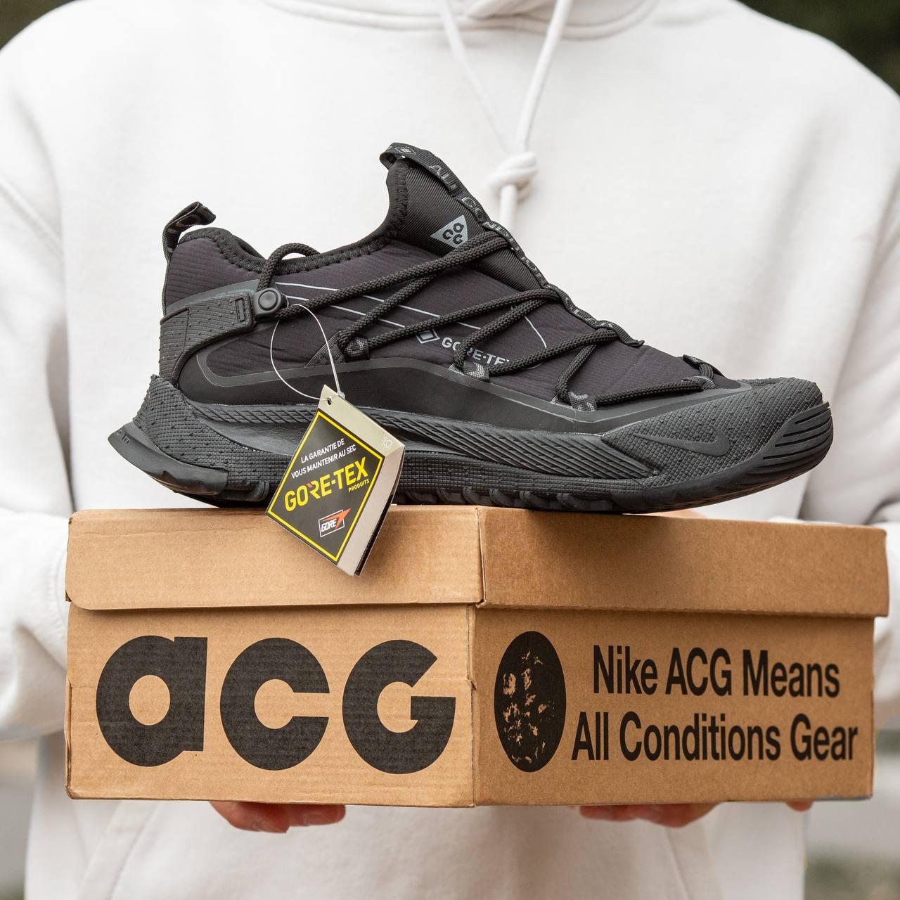 Чоловічі спортивні кросівки Nike ACG Air Terra Antarktik Low All Black (чорні) низькі повсякденні 1835 Найк vkross