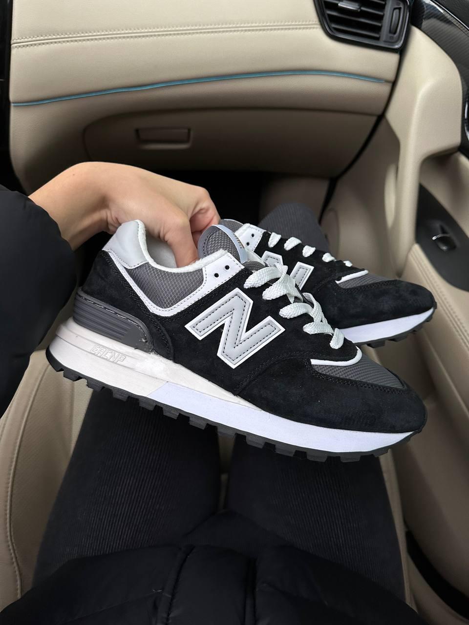 Жіночі осінні кросівки New Balance 574 Legacy Black White Thermo (чорно-білі) повсякденні 5211 Нью Беленс vkross