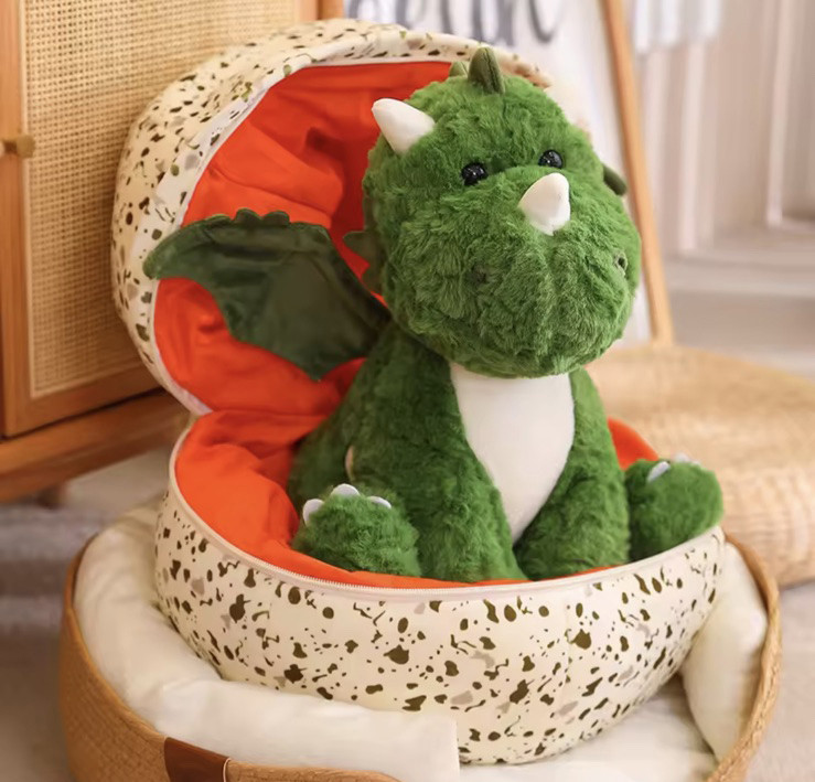 М'яка Іграшка Dragon Egg Toy 23 см Плюшевий Дракон Зелений (01181)