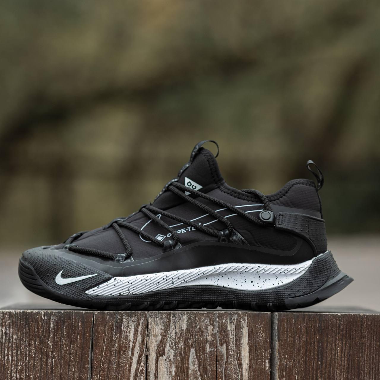 Чоловічі спортивні кросівки Nike ACG Air Terra Antarktik Low Black White (чорні з білим) стильні 1868 Найк vkross