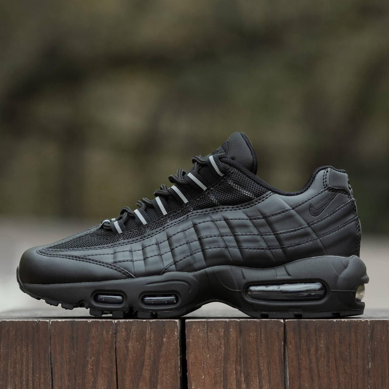 Чоловічі кросівки Nike AIR MAX 95 Black (чорні) модні спортивні кроси 1950 Найк vkross