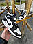 Чоловічі кросівки Nike Air Jordan 1 black / white (чорно-білі) повсякденні кроси 159-2 Найк vkross, фото 7