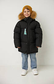 Тепла зимова двостороння дитяча куртка з капюшоном