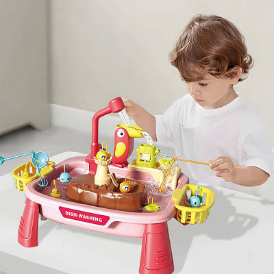 Інтерактивна риболовля з дятлом млинок водяний цикл корзини для улову Дитяча іграшка столик рибака вудки