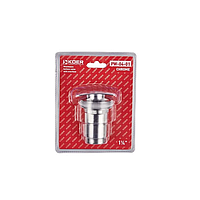 Донний клапан для умивальника Koer PW-04-01 1 1/4'' (KR3398) з переливом, кнопка