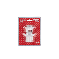 Донний клапан для умивальника Koer PW-03-03 1 1/4'' (KR3395) з переливом, кнопка