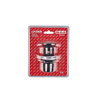 Донний клапан для умивальника  Koer PW-03-05 1 1/4'' (KR3396) з переливом, кнопка