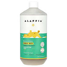 Дитяча піна для ванни Alaffia "Kids Bubble Bath" перлова ванна з евкаліптом та м'ятою (946 мл)