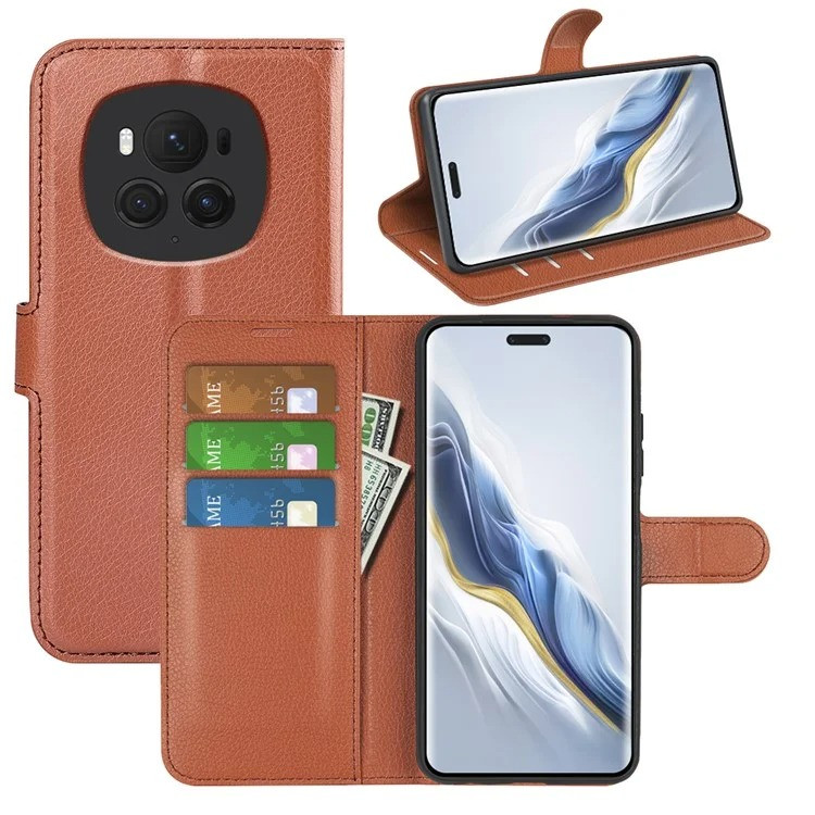 Чохол-книжка Litchie Wallet для Honor Magic 6 Pro Brown, фото 1