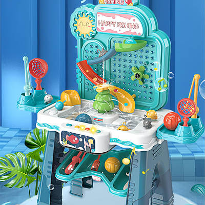 Дитяча риболовля Фонтан на ігровому столику Інтерактивний набір морські тварини рибки вудки підсвітка мелодії