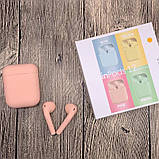 Бездротові сенсорні навушники inpods 12 + смарт годинник в подарунок Pink, фото 5