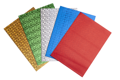 Фоаміран А4 2мм голографічний з клейким шаром набір 5 кольорів Zibi ZB.1846, фото 1