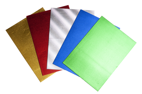 Фоаміран А4 2мм металізований з клейким шаром набір 5 кольорів Zibi ZB.1847, фото 1