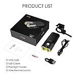 Вело ліхтар GACIRON V9DP-1800 + ПУЛЬТ + POWERBANK (1800LM, 5000mAh Акумулятор 18650 ×2, USB-C, IPX6), фото 2