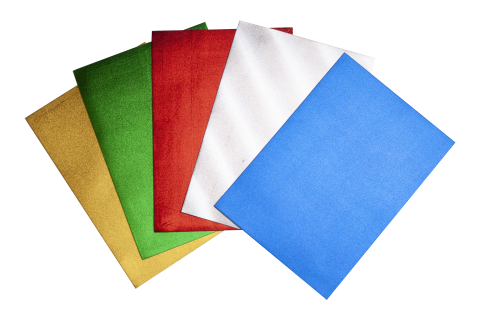 Фоаміран А4 2мм металізований набір 5 кольорів Zibi ZB.1838, фото 1