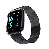 Смарт-годинник Smart Watch T80S Black + 2 браслети — сталевий і силіконовий (температура, пульс, тиск, кисень), фото 5