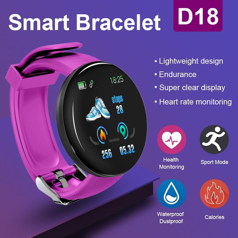 Смарт-годинник Smart Watch D18 з функцією тонометра violet