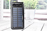 Solar Power Bank Павербанк з сонячною батареєю + ліхтарик 10000 mAh Black, фото 3