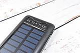 Solar Power Bank Павербанк з сонячною батареєю + ліхтарик 10000 mAh Black, фото 5