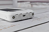Solar Power Bank Павербанк з сонячною батареєю + ліхтарик 10000 mAh White, фото 4