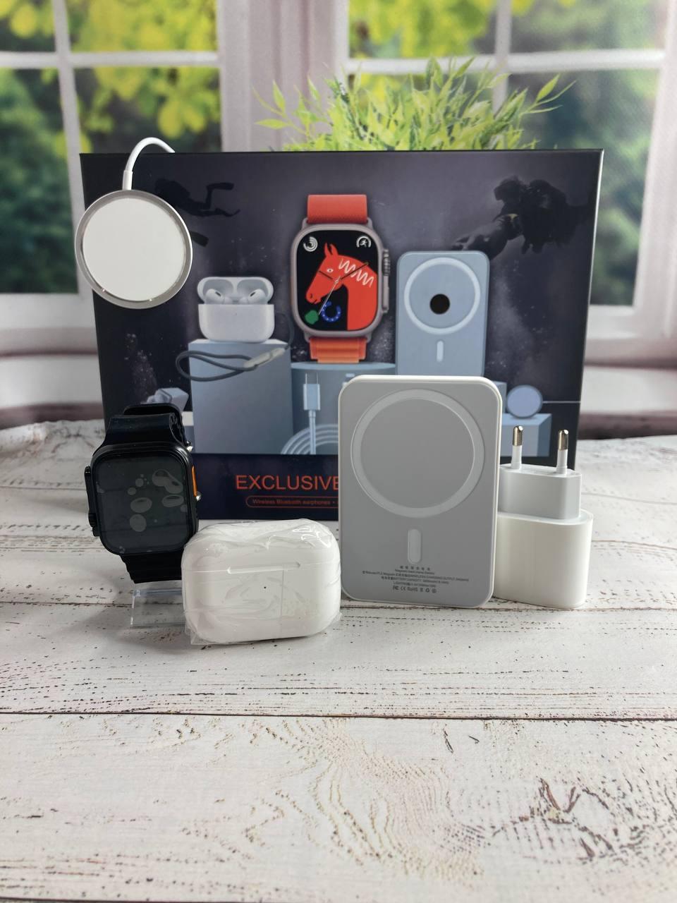 Набір DT1000 6 в 1 SmartWatch Ultra Навушники Air pro Вакуумні бездротовий Павербанк зарядка