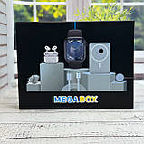 Комплект Megabox (6в1)  SmartWatch 9 Навушники Air pro Вакуумні бездротовий Павербанк White, фото 5