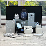 Комплект Megabox (6в1) SmartWatch 9 Навушники Air pro Вакуумные бездротовий Павербанк  Black, фото 5