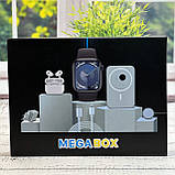 Комплект Megabox (6в1) SmartWatch 9 Навушники Air pro Вакуумные бездротовий Павербанк  Black, фото 11