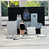 Комплект Megabox (6в1)  SmartWatch 9 Навушники Air pro Вакуумні бездротовий Павербанк White, фото 3