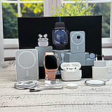 Комплект Megabox (6в1)  SmartWatch 9 Навушники Air pro Вакуумні бездротовий Павербанк White, фото 4