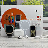 Комплект X8Plus Smart Watch Ultra 2 + Air pro + Павербанк + Телефон Black, фото 3