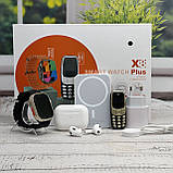 Комплект X8Plus Smart Watch Ultra 2 + Air pro + Павербанк + Телефон Black, фото 5