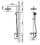 Душова система із змішувачем виливом DUSEL MILTON Black стійка для душу латунна, фото 10