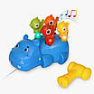 Дитяча музична іграшка бегемот стукалка Розвивальна гра з молоточками підсвічування звуки птахів мелодії, фото 3