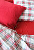 Зимова постільна білизна двостороння фланель - овчина Istanbul Home червоний полуторний, євро, фото 3