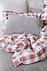 Зимова постільна білизна двостороння фланель - овчина Istanbul Home сірий червона клітинка полутрний, євро, фото 3
