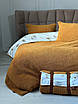 Зимова постільна білизна двостороння фланель - овчина Istanbul Home гірчичний полуторний, євро, фото 2