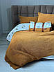 Зимова постільна білизна двостороння фланель - овчина Istanbul Home гірчичний полуторний, євро, фото 6