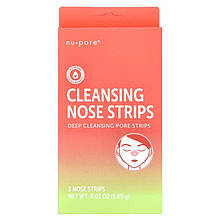 Очищаючі смужки для носа Nu-Pore "Cleansing Nose Strips" глибоке очищення пір від вугрів та точок (3 смужки)