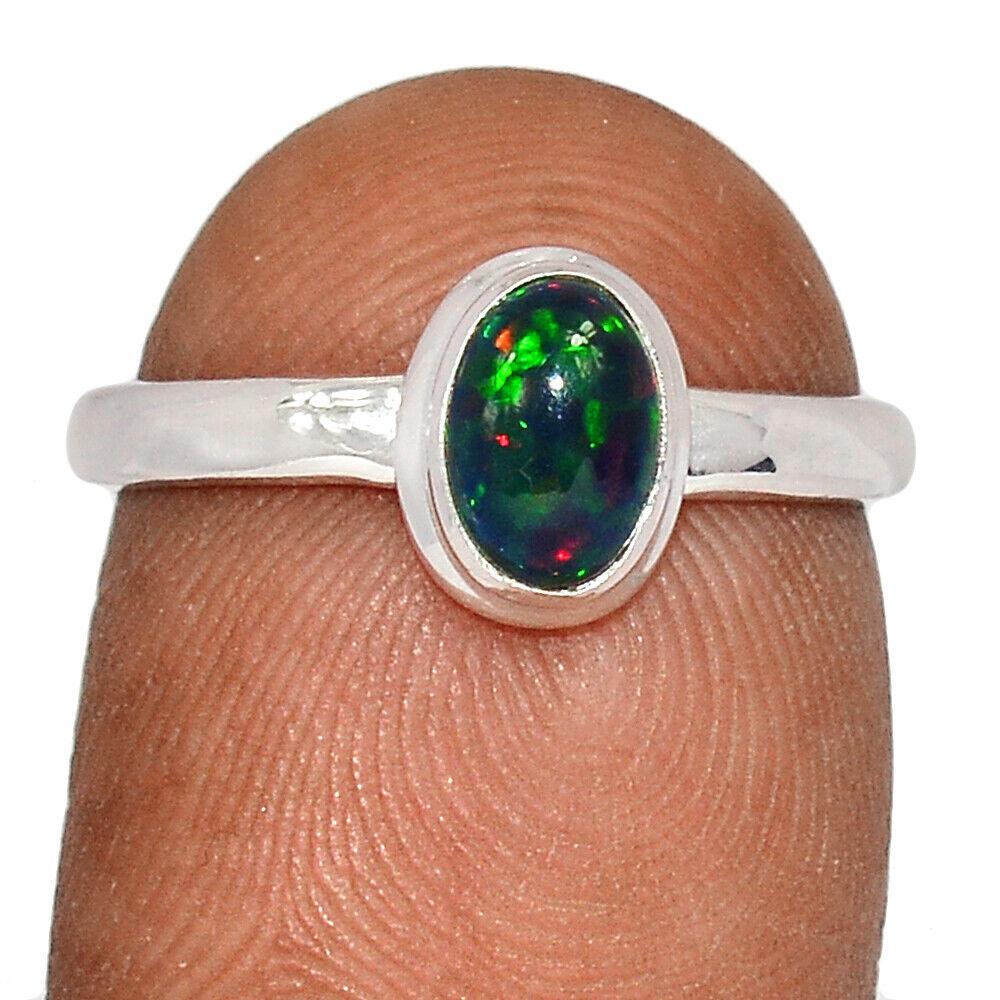 Опал чорний Чалама срібна каблучка, 2438КО