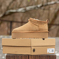 Зимові Жіночі Черевики UGG Classic Ultra Mini Platform Brown / УГГ Класик Ультра Міні Платформ Коричневі, фото 4