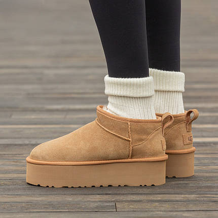 Зимові Жіночі Черевики UGG Classic Ultra Mini Platform Brown / УГГ Класик Ультра Міні Платформ Коричневі, фото 1