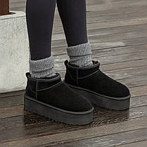Зимові Жіночі Черевики UGG Classic Ultra Mini Platform Black / УГГ Класик Ультра Міні Платформ Чорні, фото 6