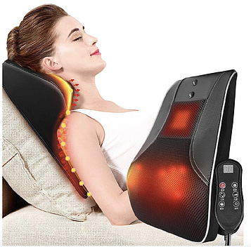 Масажна подушка для спини та шиї з інфрачервоним прогріванням та шиацу-масажем