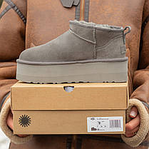 Зимові Жіночі Черевики UGG Classic Ultra Mini Platform Grey / УГГ Класик Ультра Міні Платформ Сірі, фото 4